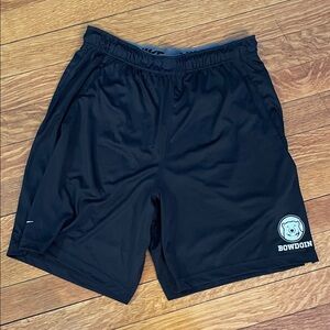 NWT Nike Dri Fit XL Black Athletic Shorts with Bowdoin Logo